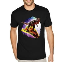 Xtrafly Odjeća za muškarce T-Re jahanje taco Space Dinosaur Moon Crewneck majica