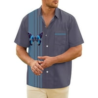 Muška havajska majica Butterfly 3D Print Outdoor Street Short rukav s gumb za rukav Odjeća za ispis