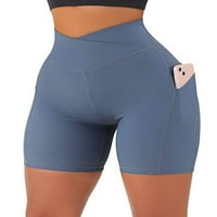 Paille žene visoko struk guza za podizanje teretana tekući mini pantalone Čvrsta boja Fitness Workout