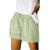 Puntoco ženske hlače plus veličine, plus veličine komfejskog poteza elastičnih džepova struka labave