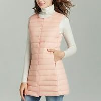 Kali_store jakna Ženska jakna Zip up kaput lagane meke tople jakne s dugim rukavima ružičasta, 4xl