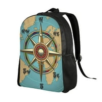 Kompas World Map Putopesni ruksak za muškarce Žene Klasični fakultet za laptop za laptop