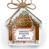 Ornament tiskan jednostrani Sjedinjene Države četvrti jul Crvene pruge Božićni neonblond