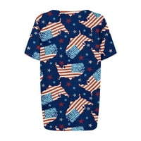 Oalirro Američka zastava Žene Cvjetni top 4. jula Plaža Bluze za žene Ljeto Patriotsko nezavisnosti