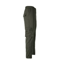 Fanvereka Muški elastični struk Vojne pamučne pamučne pantalone Hlače Ležerne duge hlače