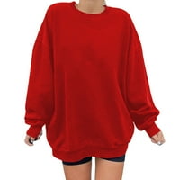 Bacocc duksevi dukserice za ženske dukseve Solid boja O izrez dugih rukava pulover vrhove Trendy casual