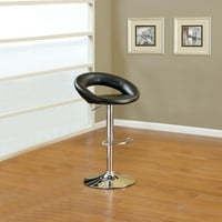 Artlia Black Fau kožne stolice Podesive visine stolice Set stolice okretni dizajn Chrome Base PVC Trperan