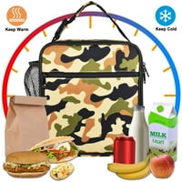Ručak Bo za dječje dječake, izolirana torba za ručak Camo Termalna torba za hlađenje, prijenosna ručak