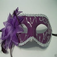 Tamno ljubičasti srebrni ljiljani cvijet Mardi Gras masquerade Party maska