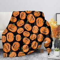Nosbei Halloween bundeve print bacanje bobe mekani komforna flannela baba deka za besteke za krevet