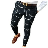 Duksevi za muškarce Slim Fit Print patentni zatvarač pantalone pantalone muške ležerne modne dugo