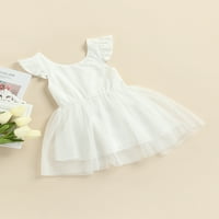 Bagilaanoe Toddler Baby Girl Ljetna haljina ruffle fly rukave A-line princeze haljine 1t 2t 3t 4t 5t