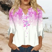 Majice za žene za žene uzorak grafički grafički teški bluze casual plus veličina osnovnih vrhova pulover