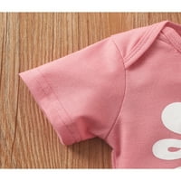 Binweede Toddlers Girl Ljeto odijelo, slova Ispis kratkih rukava + cvjetni ispisani pantalone s plamenim