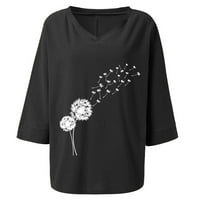 Bluze Azrian Plus Bluuse Modni ženski ljetni V-izrez kratki rukav Ispis Ležerne prilike majica