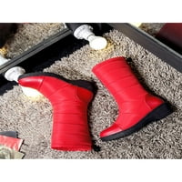 Wooblight Womens Mid Calf čizme za snijeg plišane zimske tople cipele crvene 5