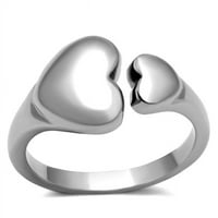 Ženski polirani prsten od nehrđajućeg čelika bez kamena bez kamena - veličine 10