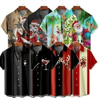 Muški i dječji božićni tisak kratkih rukava majica rever džep havajska majica Višestruka boja