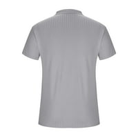 Muške rebrasti pletene polo od polovine četvrtine kratkih rukava slim fit prozračne lagane teksture golf majice