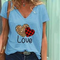 Ljetne košulje za ženu Ležerna modna majica Osnovna odjeća za djevojčice kratkih rukava Tees Heart Print