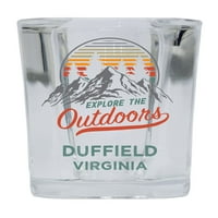 Duffield Virginia Istražite otvoreni suvenir Square Square Bander Shot Glass 4-pakovanje