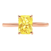 2. CT sjajan blistavo Clear Simulirani dijamant 18k ružičasto zlato pasijans prsten sz 8.5