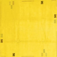 Ahgly Company Machine Persible Centra za unutarnju žutu žutu modernu prostirke, 8 'kvadrat