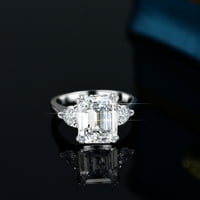 4CT Emerald Cut Moissanite zaručni prstenovi za žene vjenčani prstenovi D boja vvs sterling srebrni