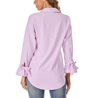 Košulje za žene jesenski ljetni dugi rukav modni labavi čvrsti veliki majica s rukavima