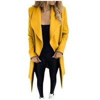 KETYYH-CHN Ženski kaputi Plus size Zimska topala plišana jakna sa kapuljačom kapuljača žuto, m