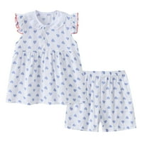 Kiplyki Baby Days Uštede zimske lagane pidžame Casual Toddler Girls Kratki rukav T-majica Shorts Pamučni odjevnici set