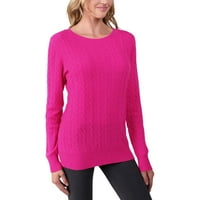 Ženska zimska grubo pletena boja pune boje okrugli vrat Topla dugačak džemper vrh