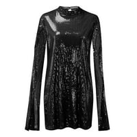 Caicj Fall Haljina ženska kratki rukav cvjetni visoko slabo V-izrez Flowy Party Long Maxi haljina crna,