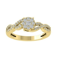 Araiya 14K žuti zlatni dijamantni prsten, veličine 7