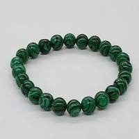 Okrugla zelena elastična narukvica Moda Malhite Narukvice na narukvice Bangle Handmade Natural Crystal