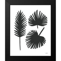 Brown, Kyra crni moderni uokvireni muzej umjetnički print pod nazivom - Cali Palms