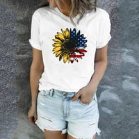 Žene T majice Loose Fit Graphic Suncokretorni košulje Slatka maslačka grafika Summer Kratki rukav Tee Thirs Thirs