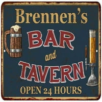 Brennen's Green Bar & Tavern Rustikalni znak Matte Finish Metal 112180047814