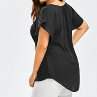 The majice Zermoge Plus Veličine Bluze za žene Dame, modna žena casual V-izrez Čvrsta štampačka čipka