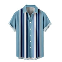 Muška majica Ležerne prilike modernog muškog ljetnog moda Havajski stil kratkih rukava majice, plave