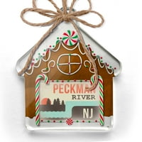 Ornament tiskan jednostrana američka rijeka Peckman River - New Jersey Christmas Neonblond