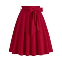 Ociviesr Dame Elegantni temperament Retro Puni u boji džepne kaiševe kožne suknje za žene Ženske duge