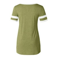 Ženski vrhovi bluza Grafički print kratkih rukava modne žene ljetne V-izrez majice Tunic TEE Green S