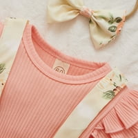TODDLER Baby Girl Outfit Set Romper haljina Jesen Zima Ruffles Dugim rukavima, kombinezon sa rukom