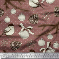 Soimoi siva pamučna poplin tkanina američki robin i baubes božićni ispis tkanina od dvorišta široko