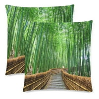 Put do bambusovih šumskih jastučni jastučni jastučni naklopci, egzotične divlje životinje krajolik patentni