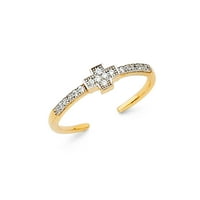 Jewels 14K Gold Cross Cubic cirkonijska CZ Veličina prstena od 8