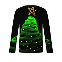 Ležerne majice za muškarce prevelizirane božićni print dugih rukava okrugli vrat pulover majice modna