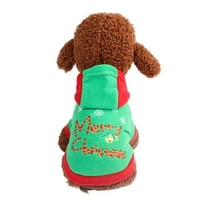 Thinsont kućni ljubimac Božićna odjeća Puppy Cat Hoodie kaput Xmas zimski džemper za toplu odjeću zeleni XS