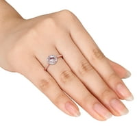 Carat t.g.w. Morgatit i karat t.w. Diamond 10kt Rose Gold Halo Angažov prsten